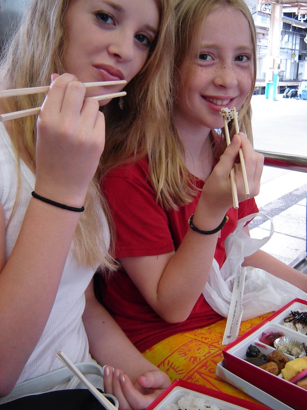 Megan & Brooke eating