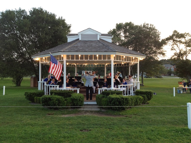 Bandstand with band playing