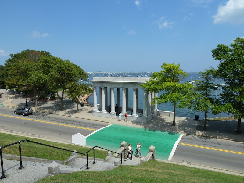 Plymouth harbor monument at the rock