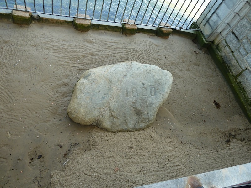 The Plymouth rock beside the water
