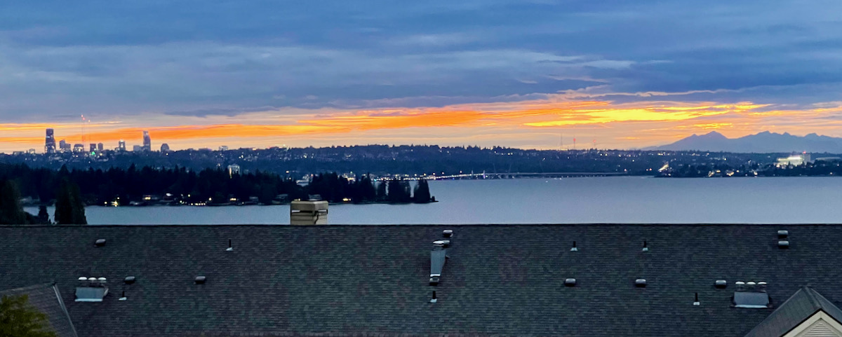 Sunset view toward Seattle