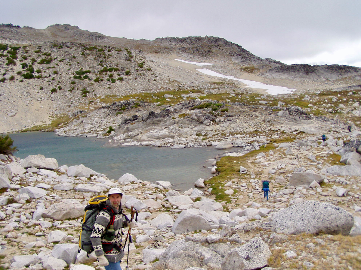 lakes, rocks and scrub greenery