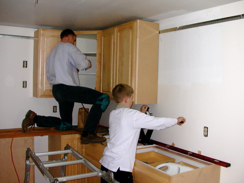 Setting cabinets