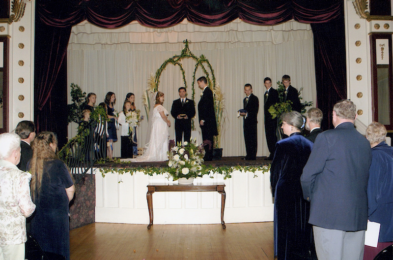 witnesses standing for wedding ceremony