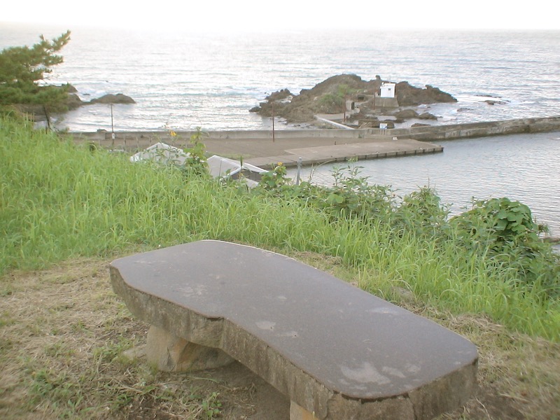 bench overlooking the Japan Sea