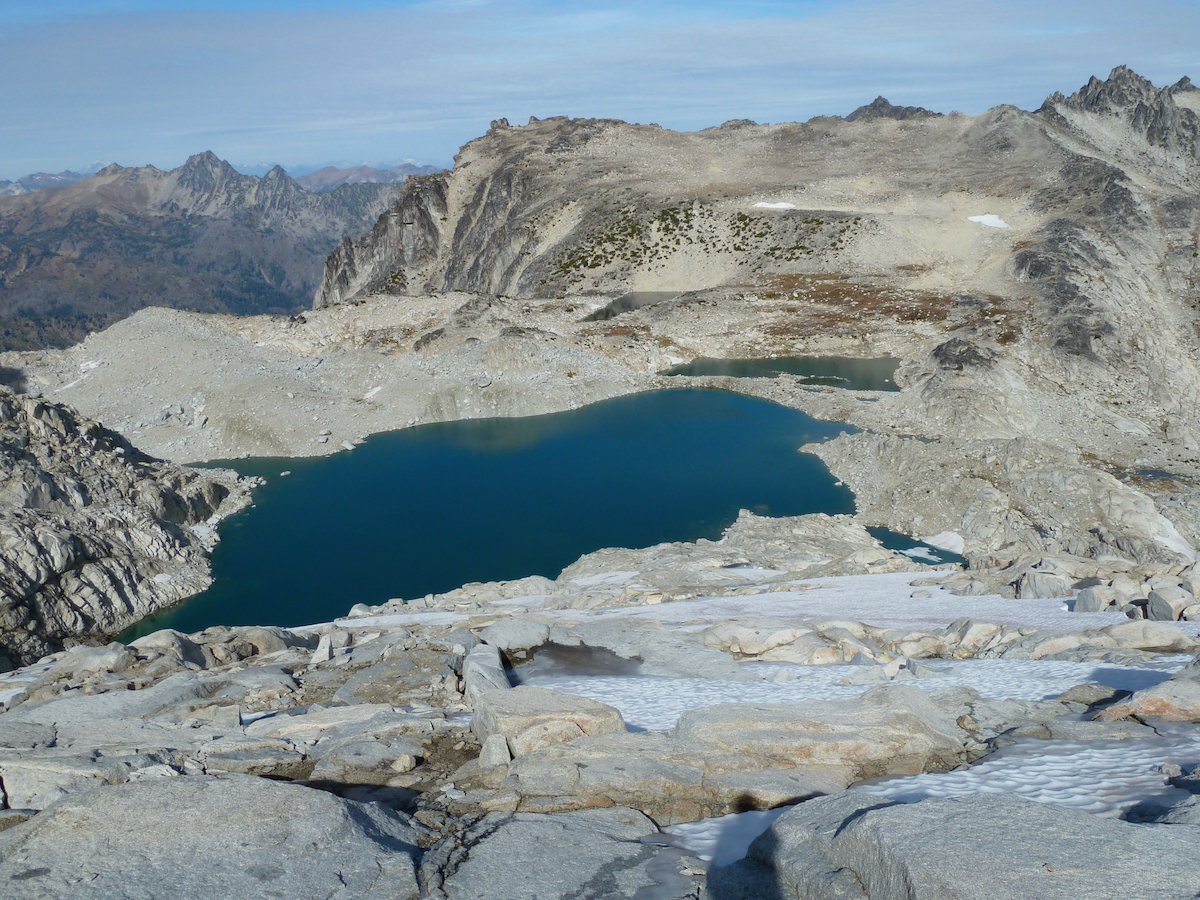 high lake and bare gray rocky area