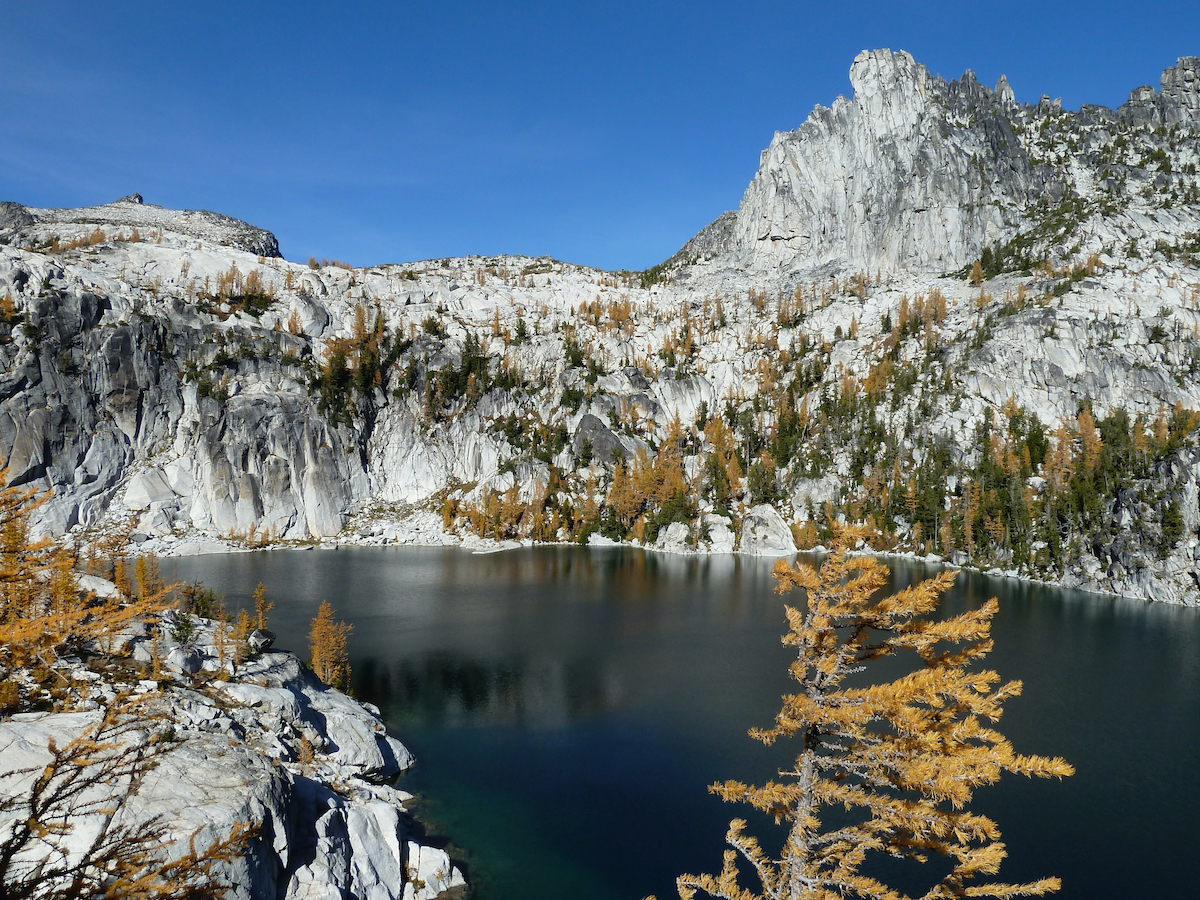 lake with Prusik's ridge wall beyond