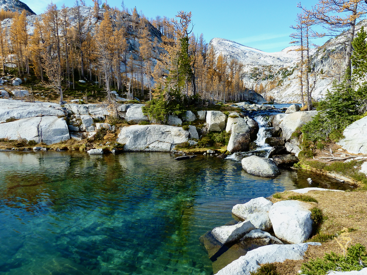 waterfall at lake outlet