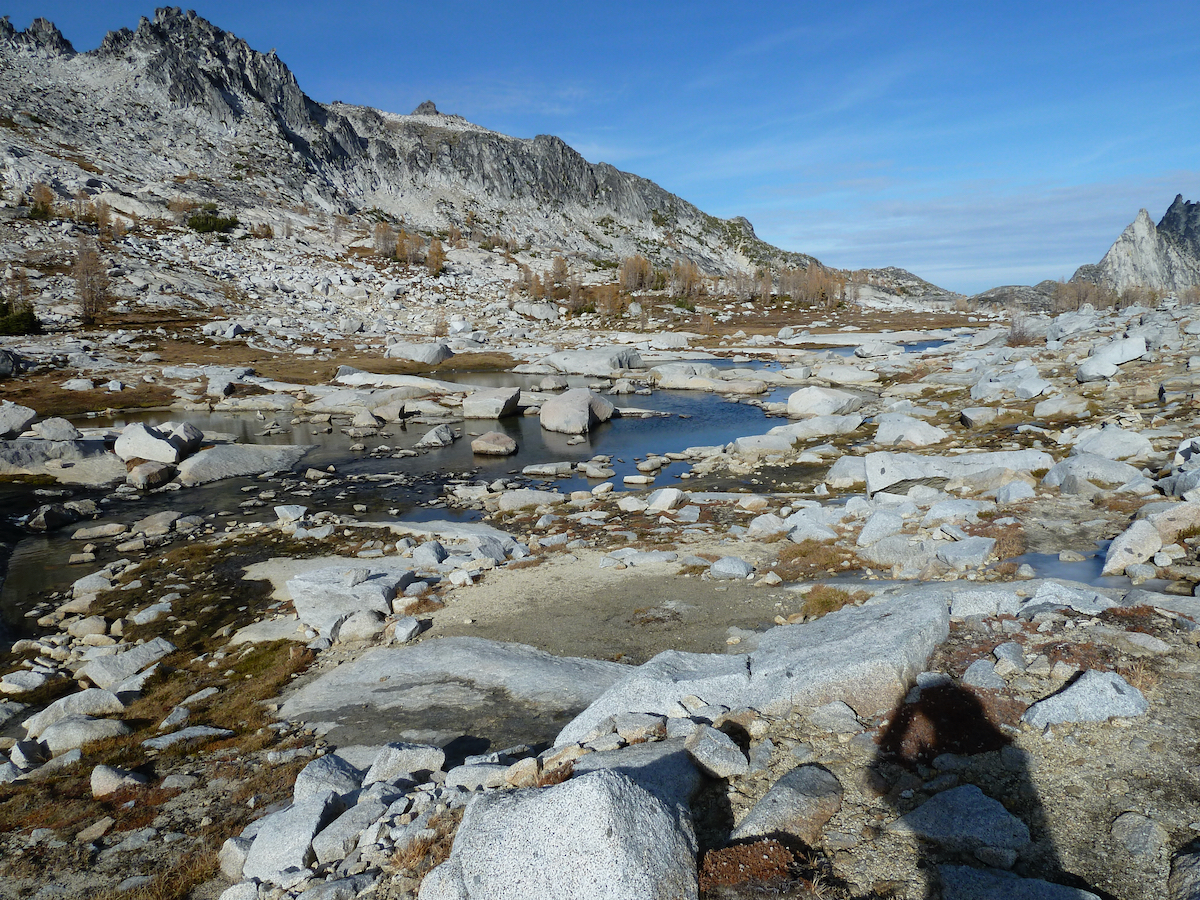 valley with sequence of lakes and streams