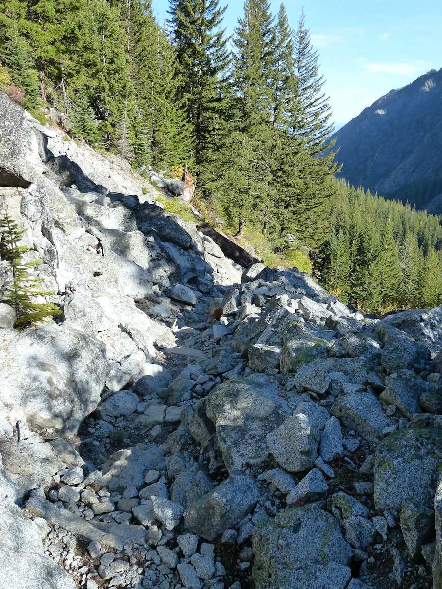 trail through rocky area