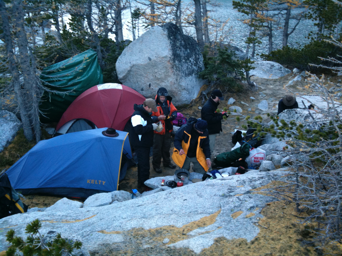 a camp in amongst boulders