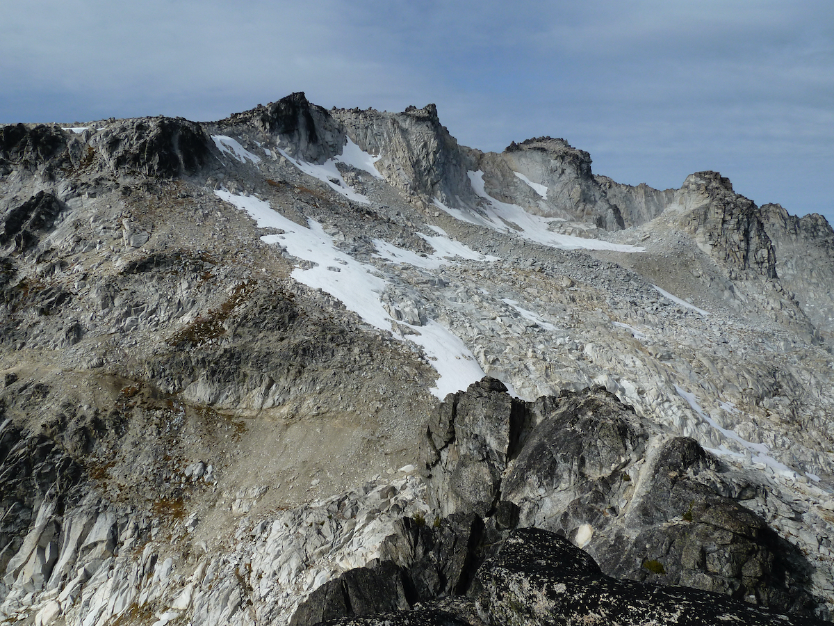 ridge of peaks in distance