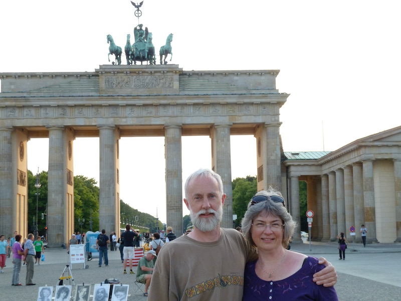 Standing in front of gate