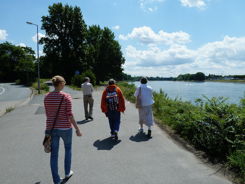 Walking beside the river