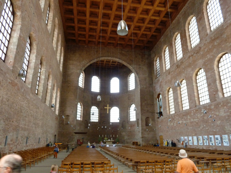 Grand open hall with pews