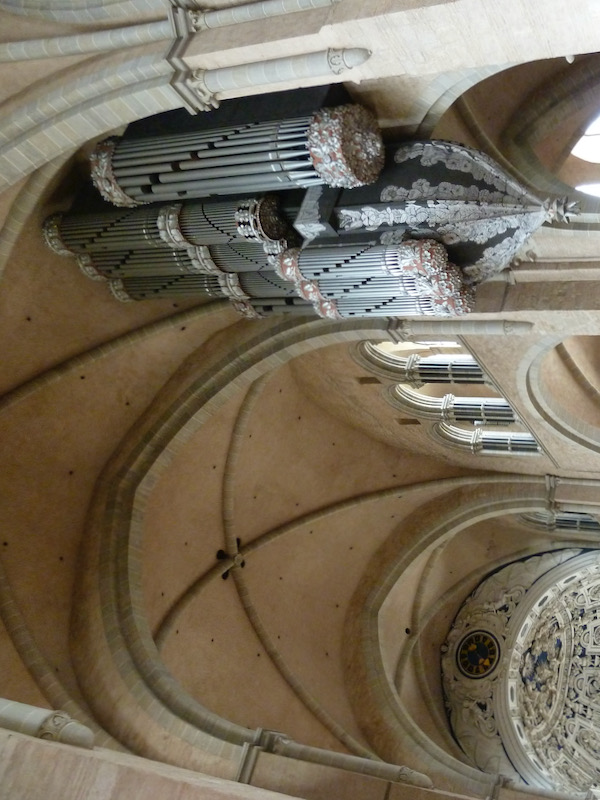 Stone interior with suspended organ