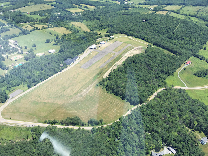 view down on flying club landing field
