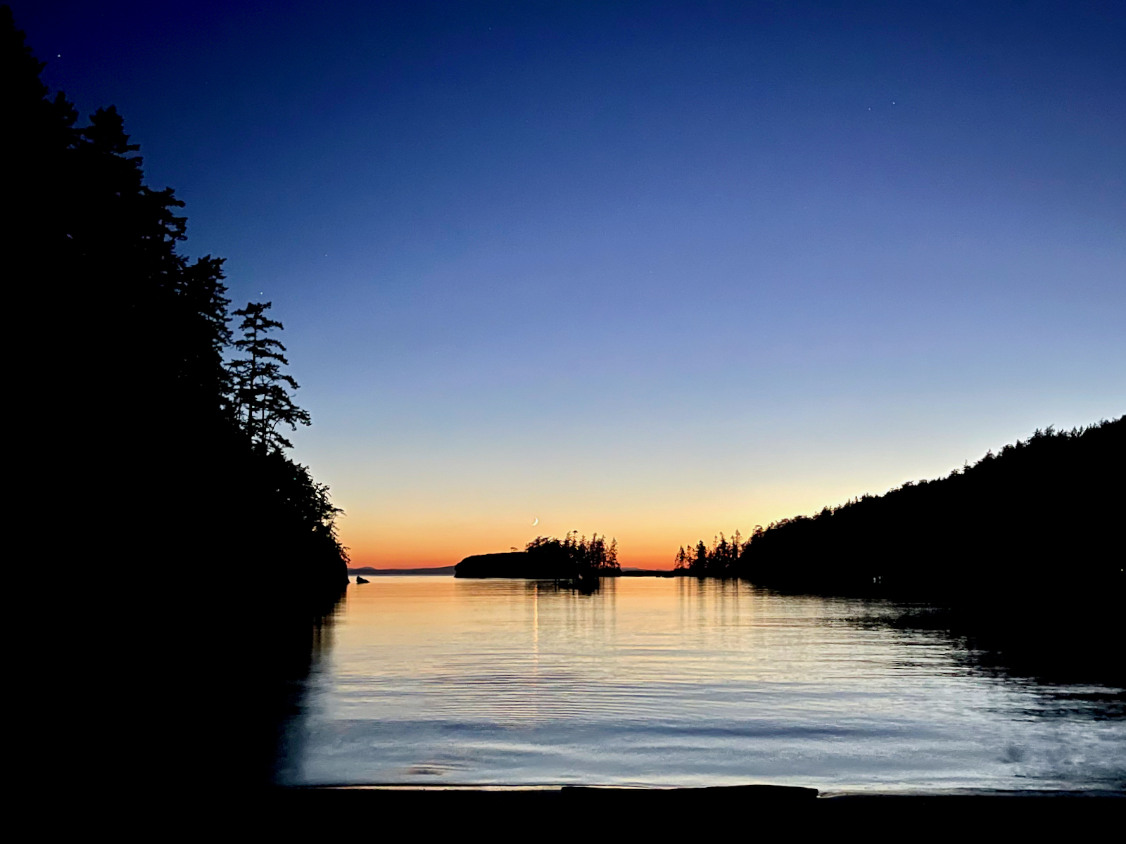 sunset over the bay