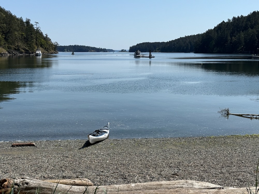 kayak on beach in harbor