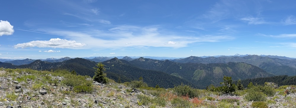 view of mountain peaks