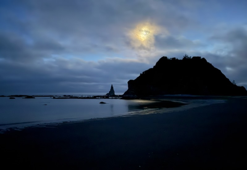moon lighting the beach