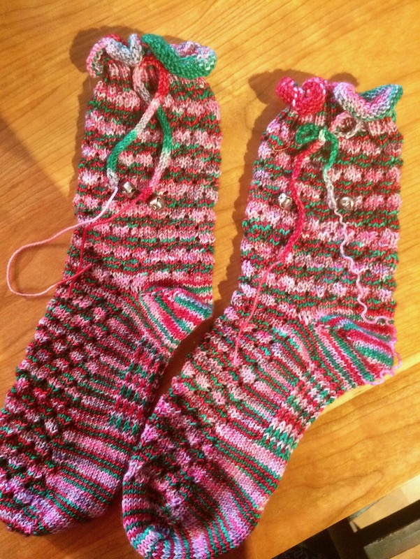 Candy-colored socks with visual texture