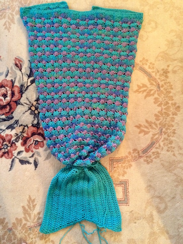 Mermaid tail foot blanket