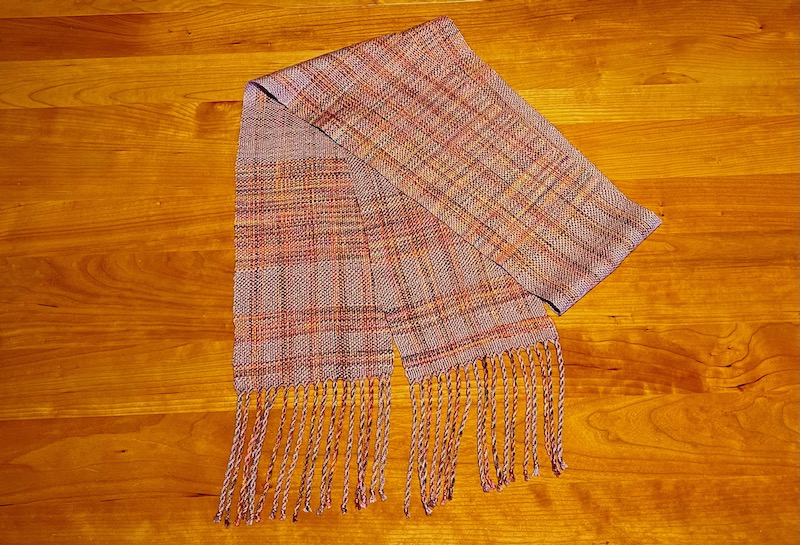 Woven purple wool scarf