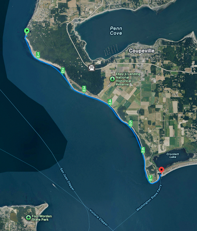 track from Fort Ebey to Fort Casey