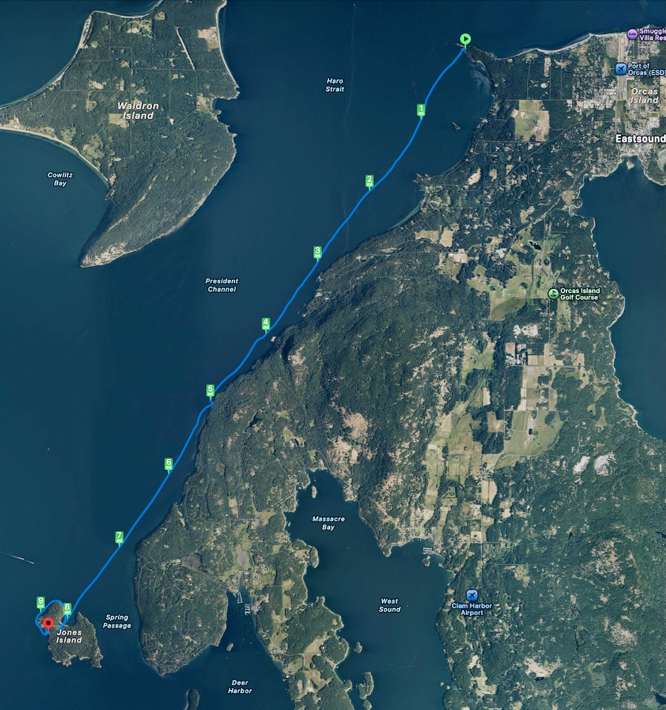 track from Orcas Island to Jones Island