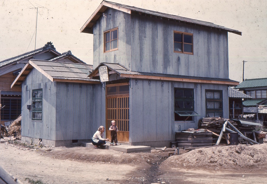 Larry in front of Gosen church building