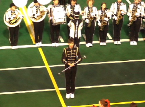 Alan in front of senior bandsmen