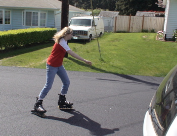 Jessi rollerblading